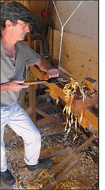 Jasper Murphy spindle turning on a pole lathe