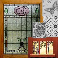 Leaded Stained Glass and Etched Glass Details