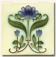 Reproduction Art Nouveau Tile V10