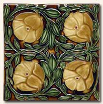 Reproduction Art Nouveau Tile V3B