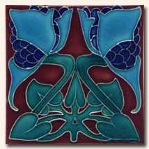 Reproduction Art Nouveau Tile V3B