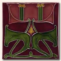 Reproduction Art Nouveau Tile V11A