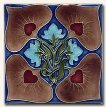 Reproduction Art Nouveau Tile V13B