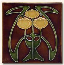 Reproduction Art Nouveau Tile V9A