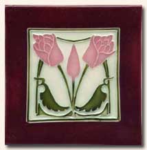 Reproduction Art Nouveau Tile V12A