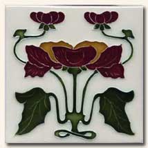 Reproduction Art Nouveau Tile V1C