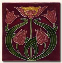 Reproduction Art Nouveau Tile V3A