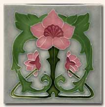 Reproduction Art Nouveau Tile V4B