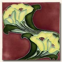 Reproduction Art Nouveau Tile V3A