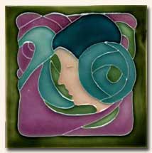 Reproduction Art Nouveau Tile V5C