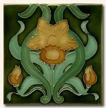 Reproduction Art Nouveau Tile V7B