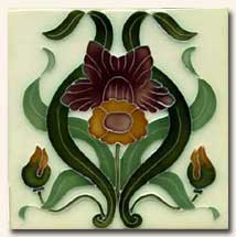 Reproduction Art Nouveau Tile V8