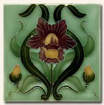 Reproduction Art Nouveau Tile V9A