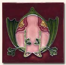 Reproduction Art Nouveau Tile V8