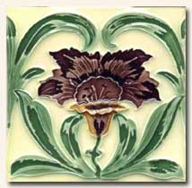 Reproduction Art Nouveau Tile V9B